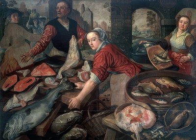 魚市場。 1570 作： Joachim Beuckelaer