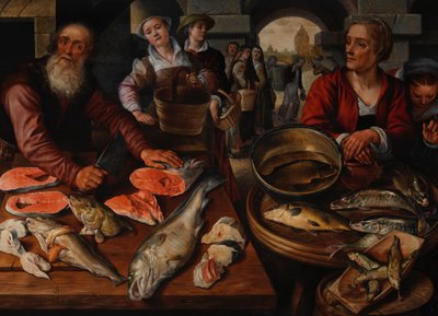 魚市場、1568。 作： Joachim Beuckelaer
