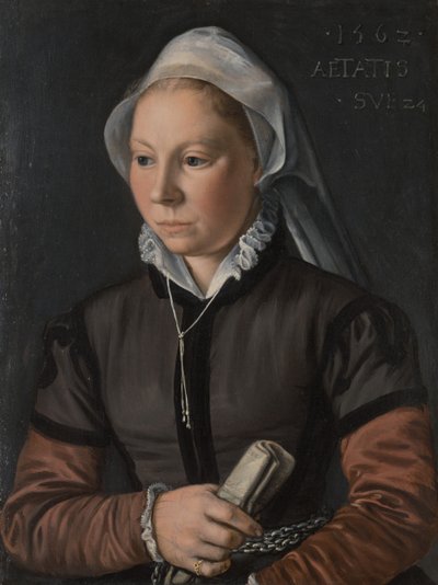 若い女性の肖像」1562年 作： Joachim Beuckelaer