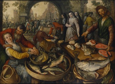 エッチェホモの魚市場、1570 作： Joachim Beuckelaer