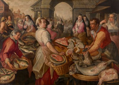 フィッシュマーケット（パネルに油彩） 作： Joachim Beuckelaer