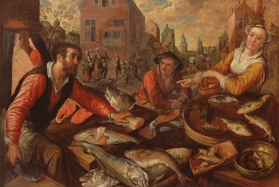 魚市場（キャンバスに油彩） 作： Joachim Beuckelaer or Bueckelaer