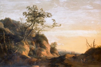 風景の中の旅人（キャンバスに油彩） 作： Joachim Govertsz Camphuysen