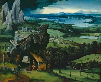 聖ジェロームのある風景、1516年〜7月 作： Joachim Patenier
