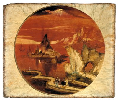 燃えるソドムとゴモラ (パネルに油彩) 作： Joachim Patenier
