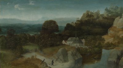 聖アントニー修道院長の誘惑のある風景 作： Joachim Patinir (workshop of)