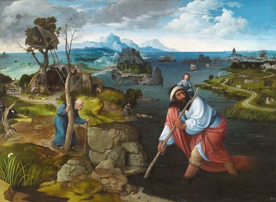 セントクリストファーのいる風景、1524年頃 作： Joachim Patinir