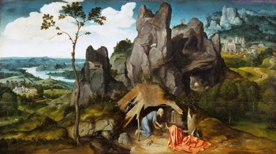 砂漠の聖ヒエロニムス 作： Joachim Patinir