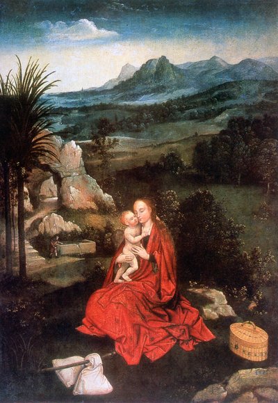 エジプトへの逃避の残り、詳細、c1500-1524 作： Joachim Patinir