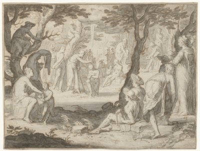 キリストのバプテスマ 作： Joachim Wtewael or Utewael