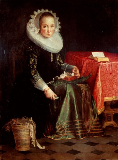 エヴァ・ヴトワエルの肖像1607-1635、1628 作： Joachim Wtewael or Utewael