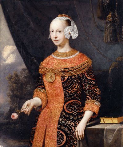 アンと識別された女性の肖像画、バスヴィル侯爵、 作： Joachim or Luhne Luhn