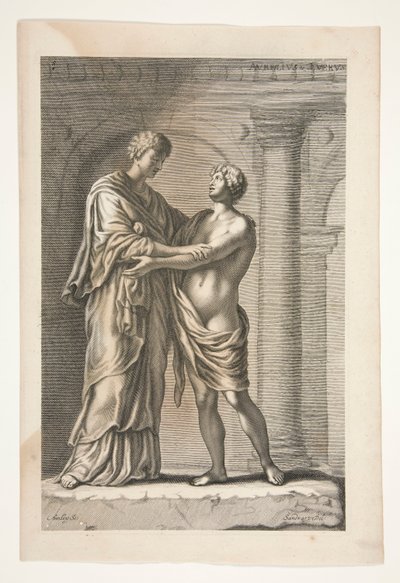 賞賛された古代の彫刻からのパピリウス 作： Joachim von Sandrart