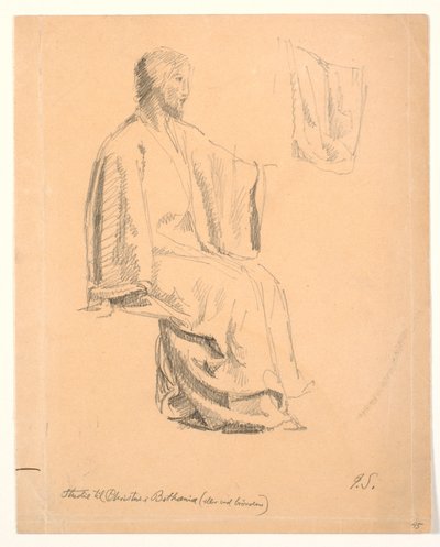 座っているキリストの研究 作： Joakim Frederik Skovgaard