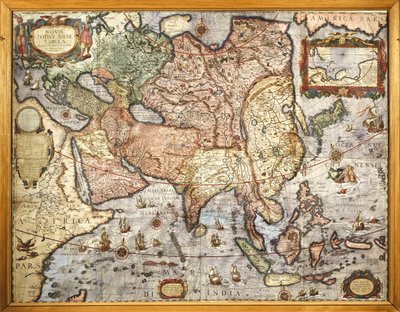 地図製作、アジアの地図。1686年に印刷されたJoan Blaeu(1596-1673)のアトラスより 作： Joan Blaeu