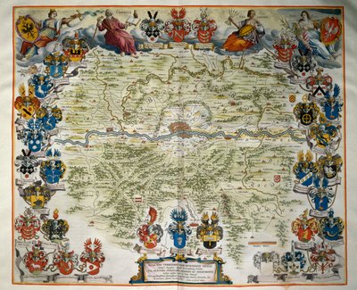 フランクフルトとその領土、第3巻、アトラス・マイオール、ジョアン・ブラウ（1596-1673）作、銅版画、アムステルダム 作： Joan Blaeu
