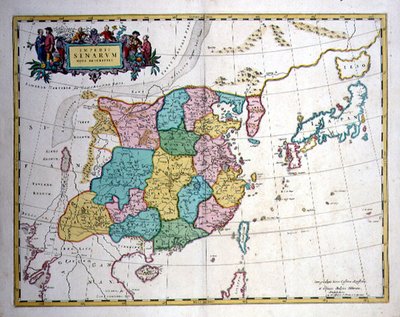 半島としての日本、中国、朝鮮、1700年頃（カラー図版 作： Joan Blaeu