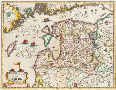 Livonia Map、Vulgo Lyefland、Atlas Maior 作： Joan Blaeu