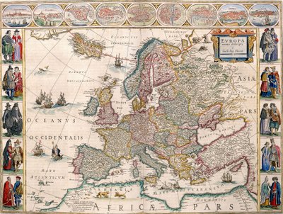 ヨーロッパ地図（Blaeu Atlasより 作： Joan Blaeu