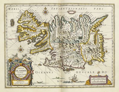 「Atlas Maior Sive Cosmographia Blaviana」からのアイスランドの地図、1662年 作： Joan Blaeu