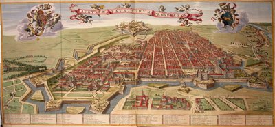 Joan Blaeuによるトリノの地図（Theatrum Sabaudiaeより 作： Joan Blaeu