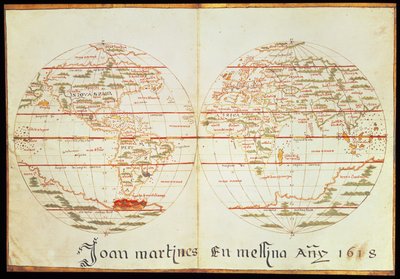 世界地図（紙にペン＆インク） 作： Joan Martines