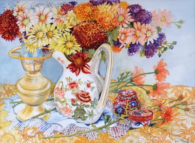 2012年の中国の水差しに描かれた菊 作： Joan Thewsey