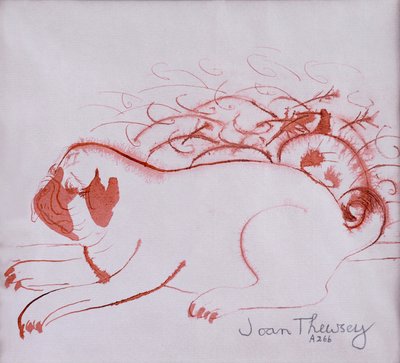 パグパピー2,2005、（湿紙にインク） 作： Joan Thewsey