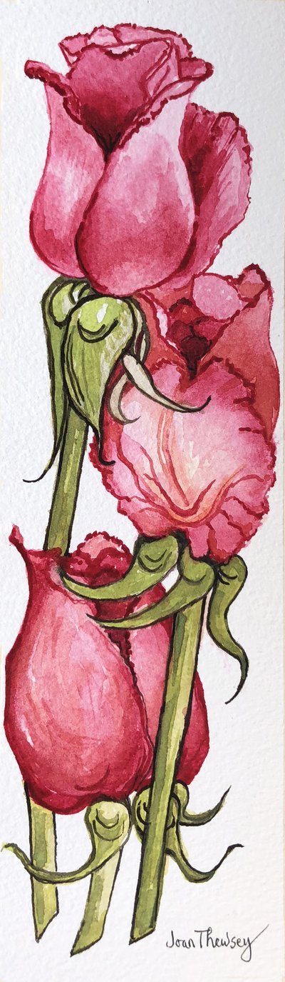 3本の赤い薔薇 作： Joan Thewsey
