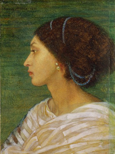ムラートの女性の頭、1861年（リネンの上に置かれた紙に油彩） 作： Joanna Boyce Wells