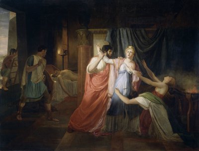 クレオパトラが自分を刺すのを防ぐプロキュレイウス 作： Joannes Echarius Carolus Alberti