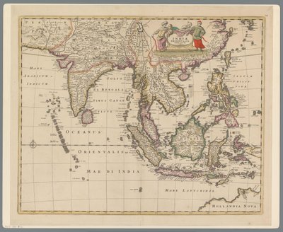 カート・ヴァン・インドネシア 東インドの地図 (オブジェクトのタイトル) 作： Joannes L