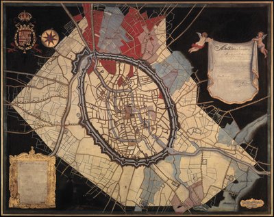 ブルージュと封建領地の地図 (キャンバスに油彩) 作： Joannes Lobberecht