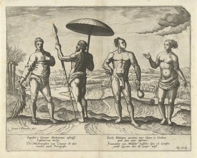 カナノール出身の 2 人の男性とマラバル出身のカップル 作： Joannes van Doetechum (I)