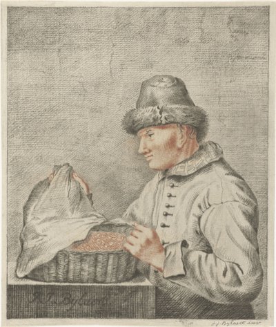 えび売り 作： Joannis Jacobus Bijlaert (signed by artist)