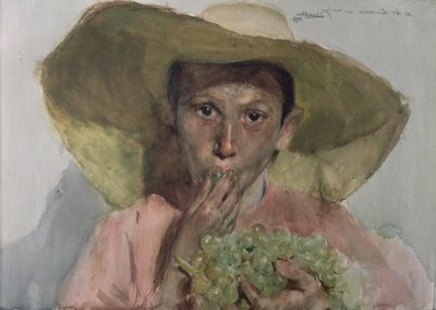 ブドウを食べる子供 作： Joaquin Sorolla
