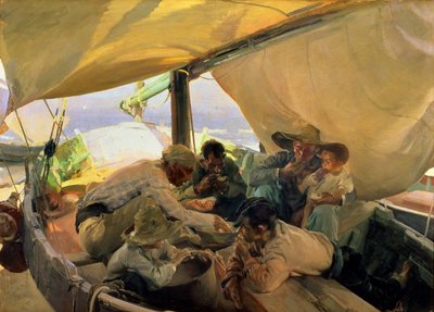ボートでのランチ 作： Joaquin Sorolla y Bastida