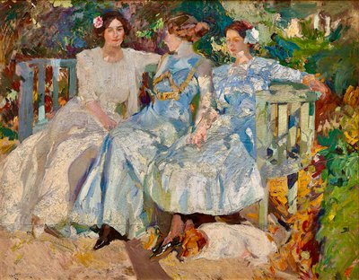 妻と娘たちは庭で（原題：My Wife And Daughters In The Garden） 作： Joaquin Sorolla y Bastida