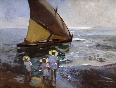 ビーチ、バレンシア;浜辺、バレンシア、1907 作： Joaquín Sorolla