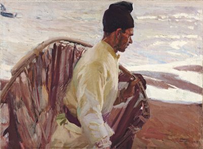 バレンシアのエビ漁師。エビ漁師、バレンシア、1908 作： Joaquín Sorolla