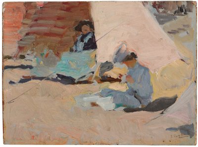 ビーチ、ビアリッツ 作： Joaquín Sorolla