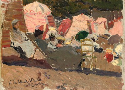 ビーチ、ビアリッツ、1906 作： Joaquín Sorolla