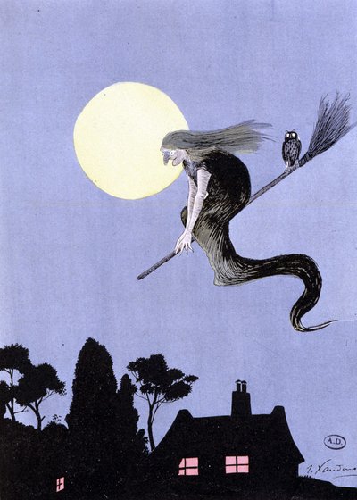 伝説を信じるなら、魔女は最初に航空を練習した（ほうきに乗った魔女） - ザンダロの「航空の冒険」 作： Joaquin Xaudaro