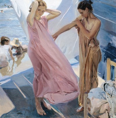 入浴後、バレンシア 作： Joaquín Sorolla