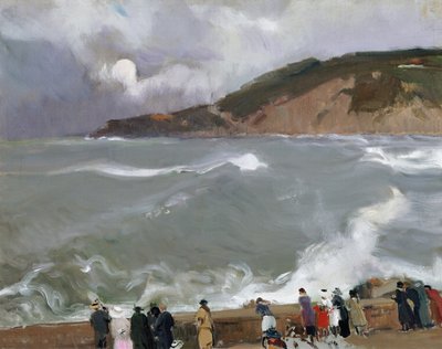 防波堤、サンセバスチャン 作： Joaquín Sorolla