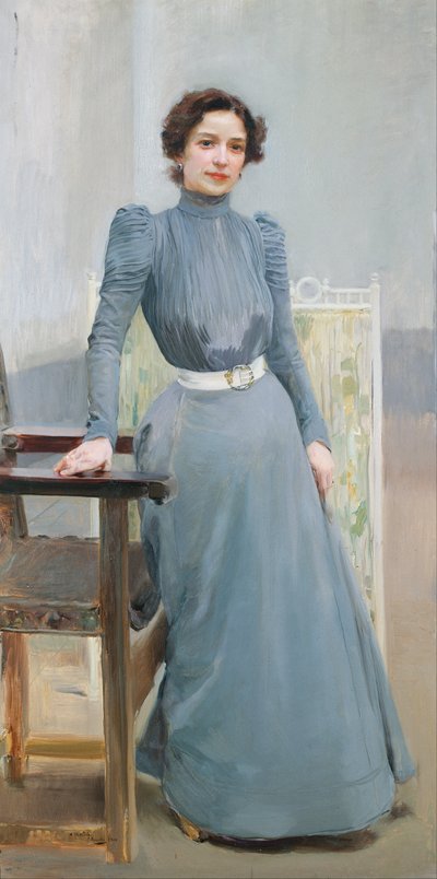 灰色のドレスを着たクロティルデ 作： Joaquín Sorolla