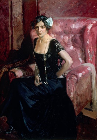 イブニングドレスのClotilde 作： Joaquín Sorolla