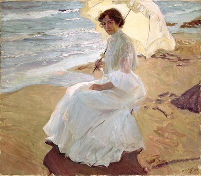 ビーチでのクロチルド、1904年。 作： Joaquín Sorolla