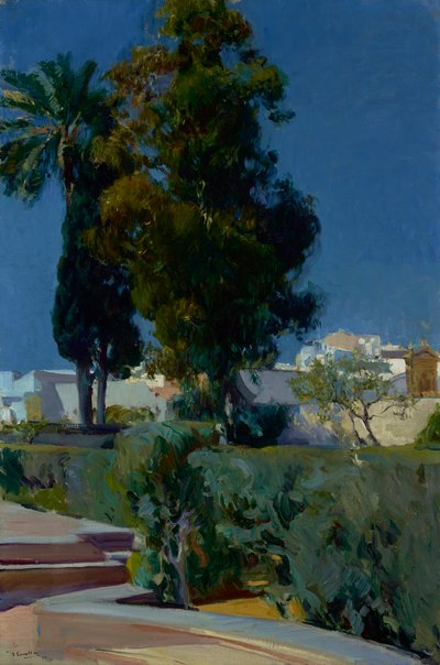 庭の角、アルカサル、セビリア、1910 作： Joaquín Sorolla