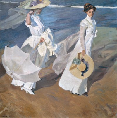 海岸沿いを散歩 作： Joaquín Sorolla
